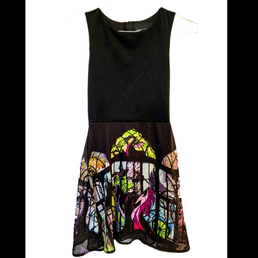 Disney Maleficent Sleeping Beauty Stained Glass Chiffon Tank Dress